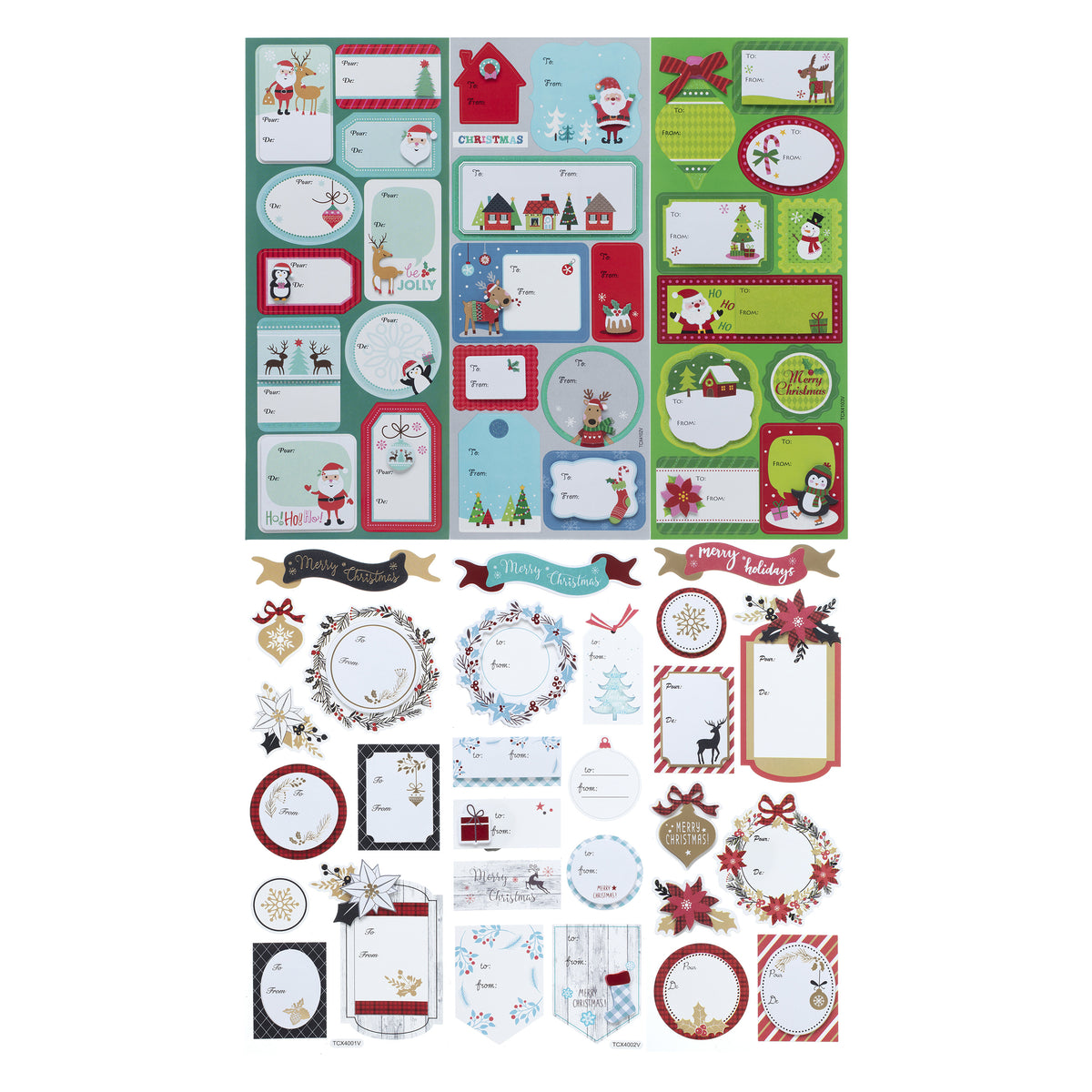 Sticker Gift Tag Pop Up Set of 10 - Christmas Edition