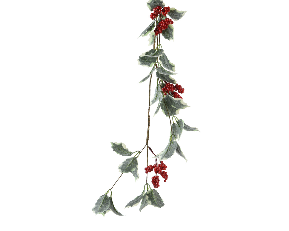 Garland polyester glitter foam berries 130cm decorative garland