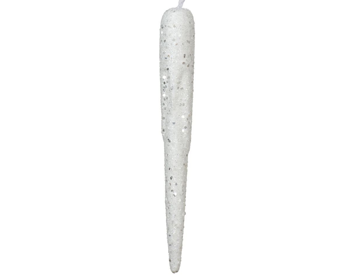 Icicle Polyfoam Glitter Ornament - White 24cm Christmas Decoration