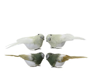 Bird Foam Spangle On Clip - Mint Green & White Tree Ornament