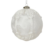 Bauble Polystyrene Ice Lacquer — 10cm White Christmas Ball