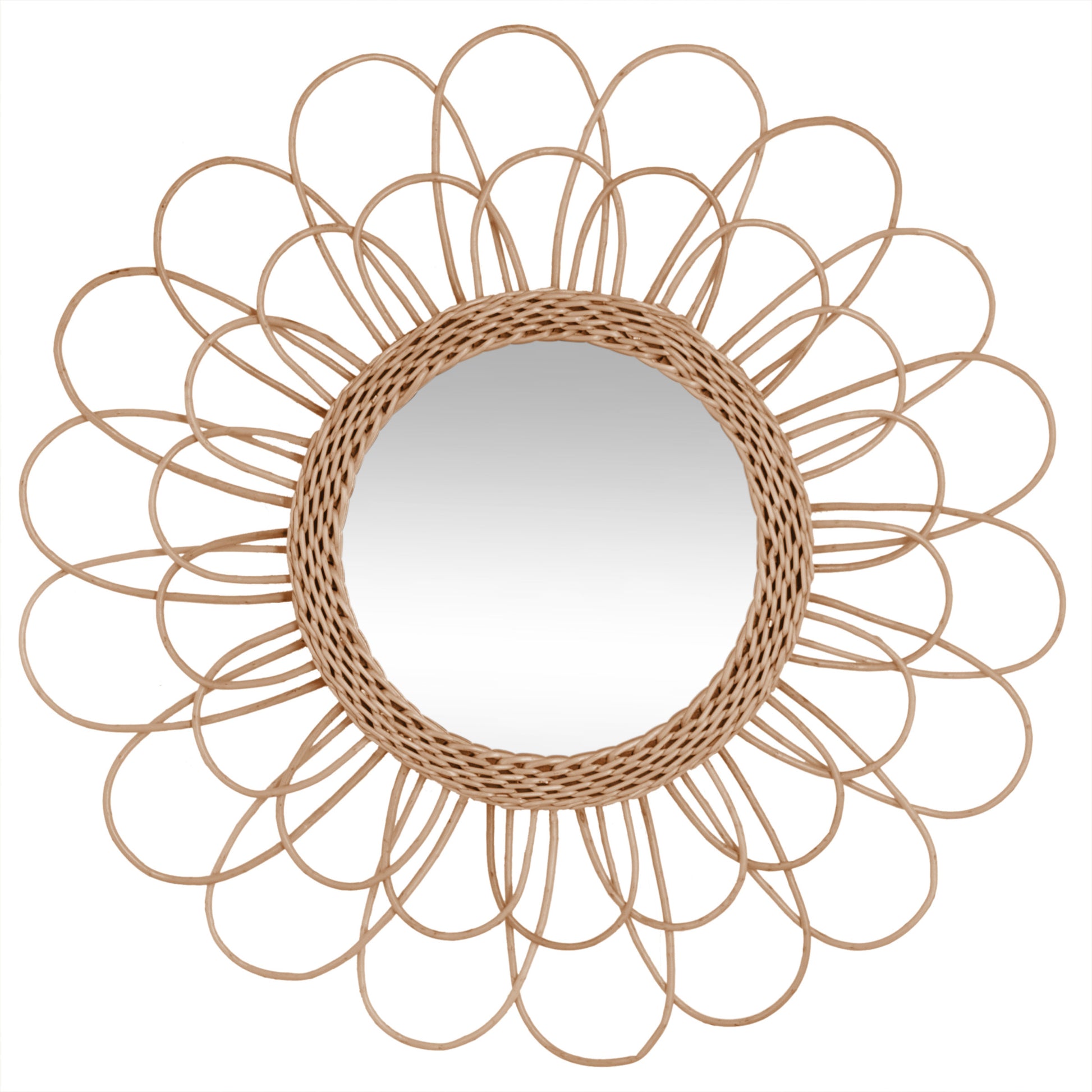 Rattan Flower Mirror Cayetana