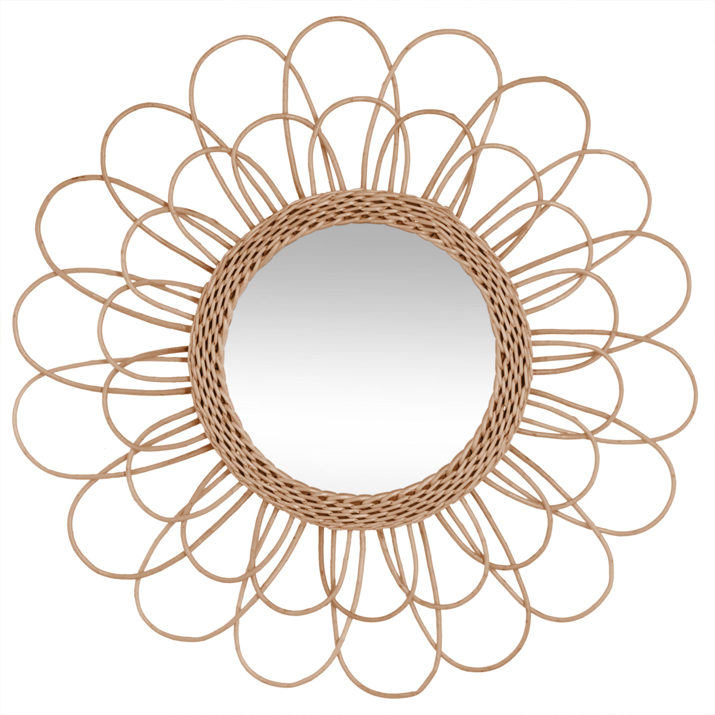 Rattan Flower Mirror Cayetana