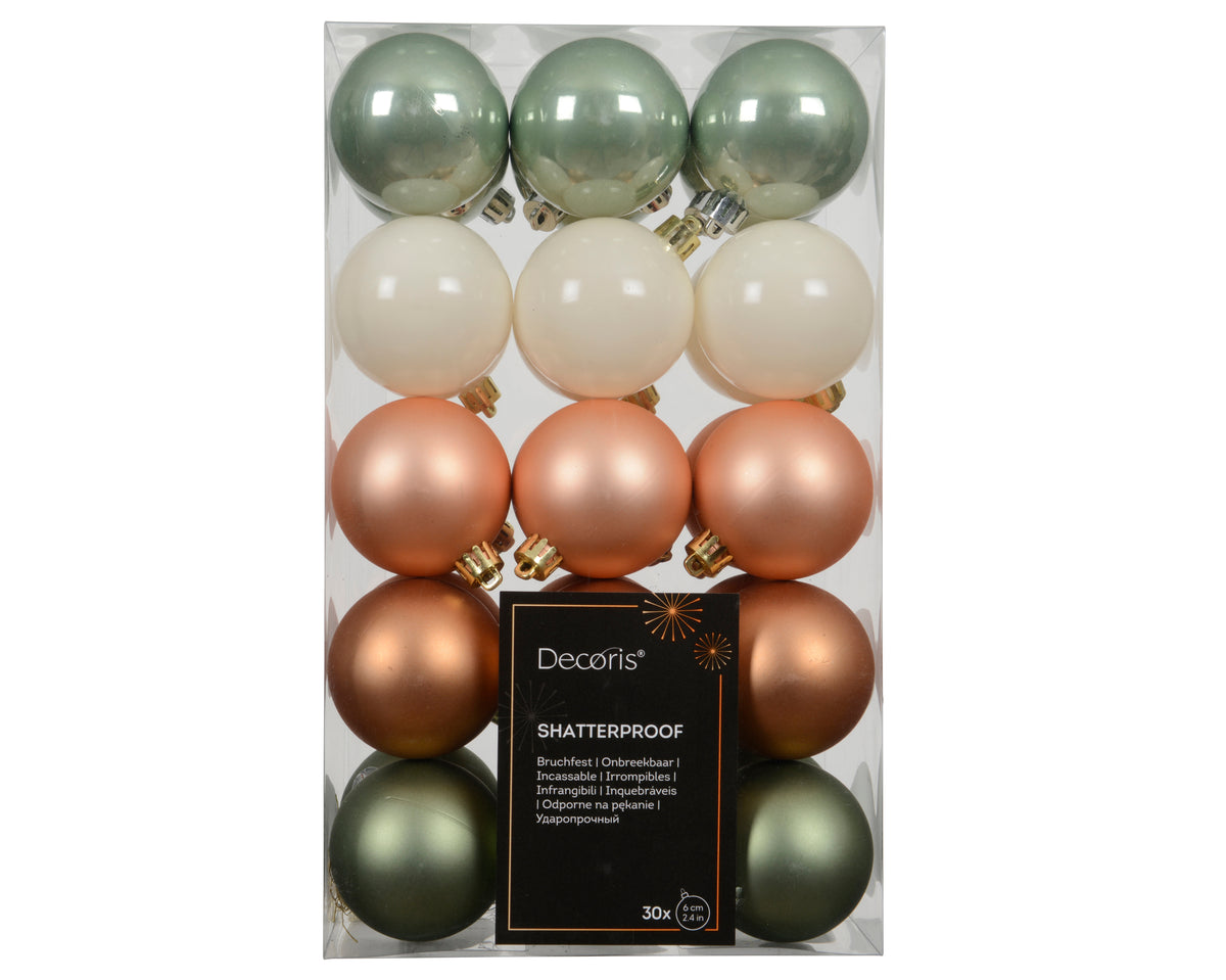 Bauble Shiny-Metal Mix 30 pcs – 6cm Christmas Baubles