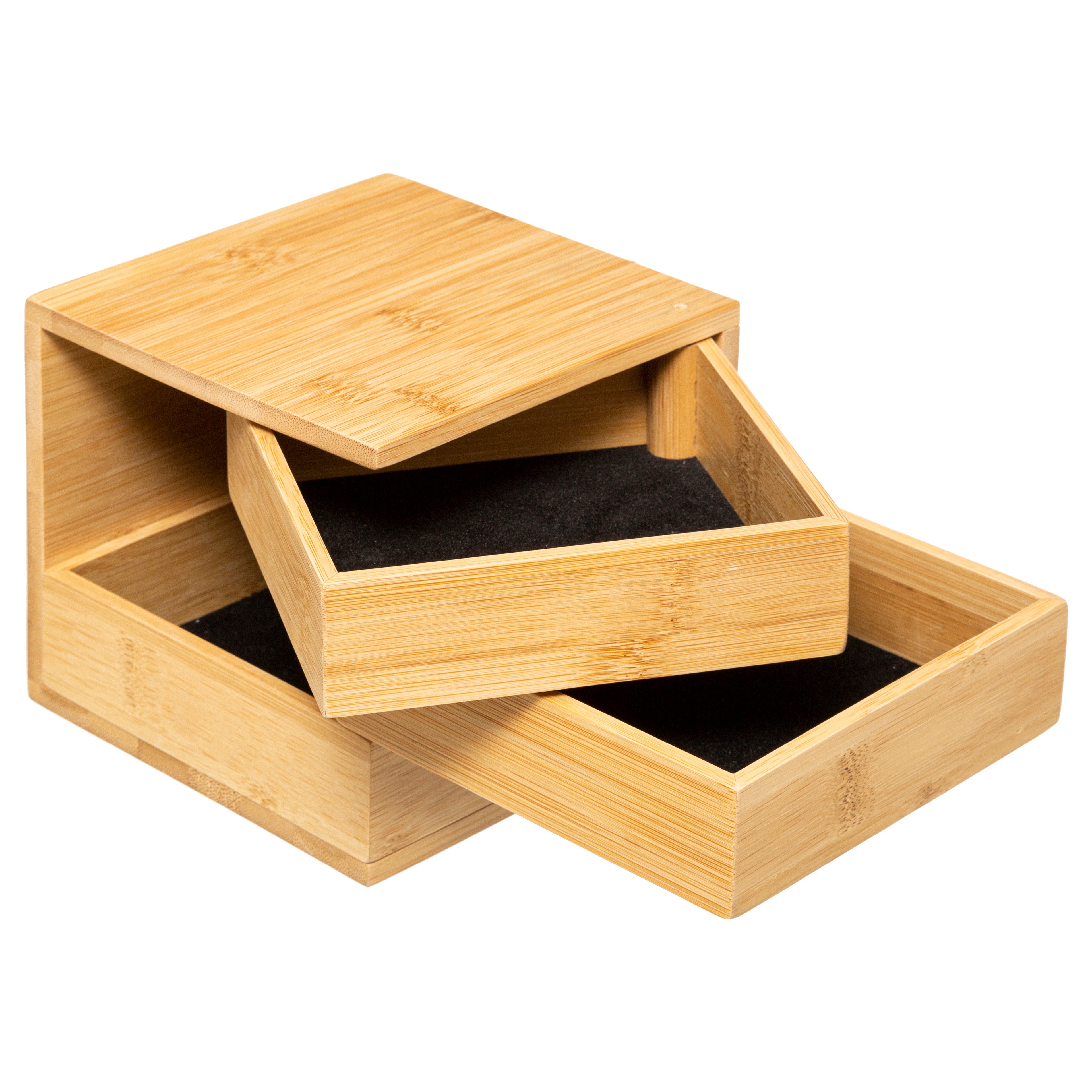3 Drawers Bamboo Jewelry Box