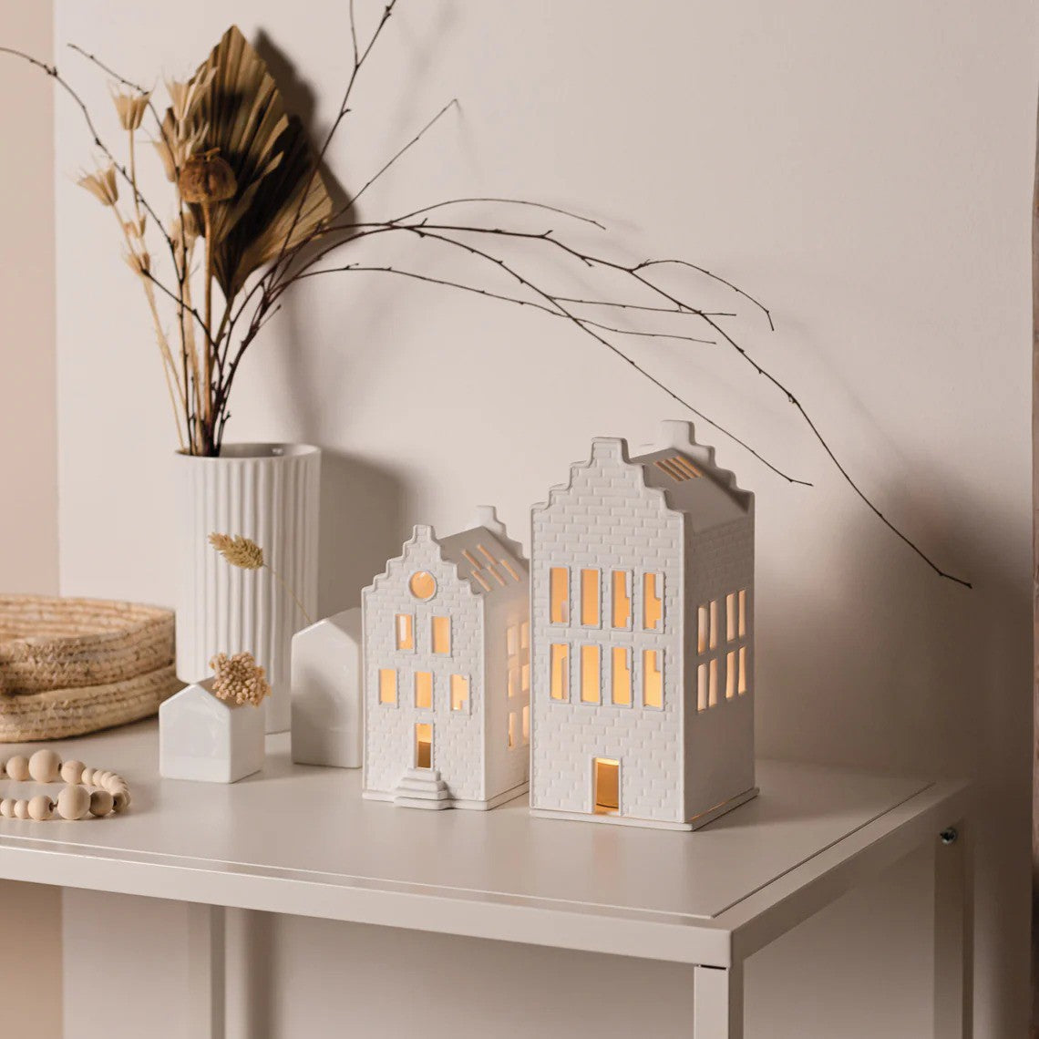 Large Brick House Christmas Decoration 9x9.5x21cm