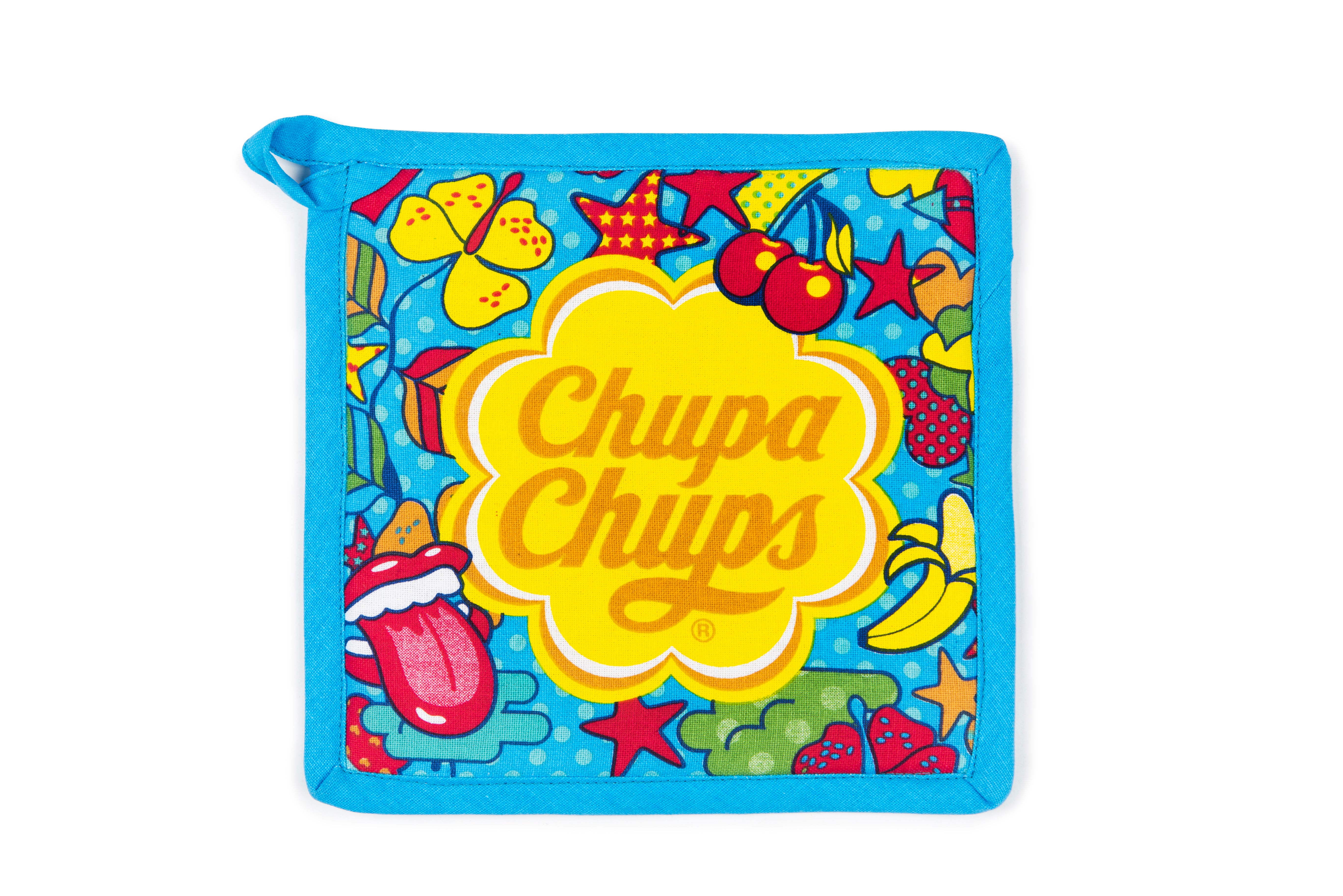 "CHUPA CHUPS" Pot Holder, 20x20 cm, Blue Border, Polyester Padding