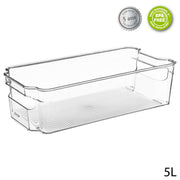 Fridge Storage Box - 5L PET Plastic, Transparent
