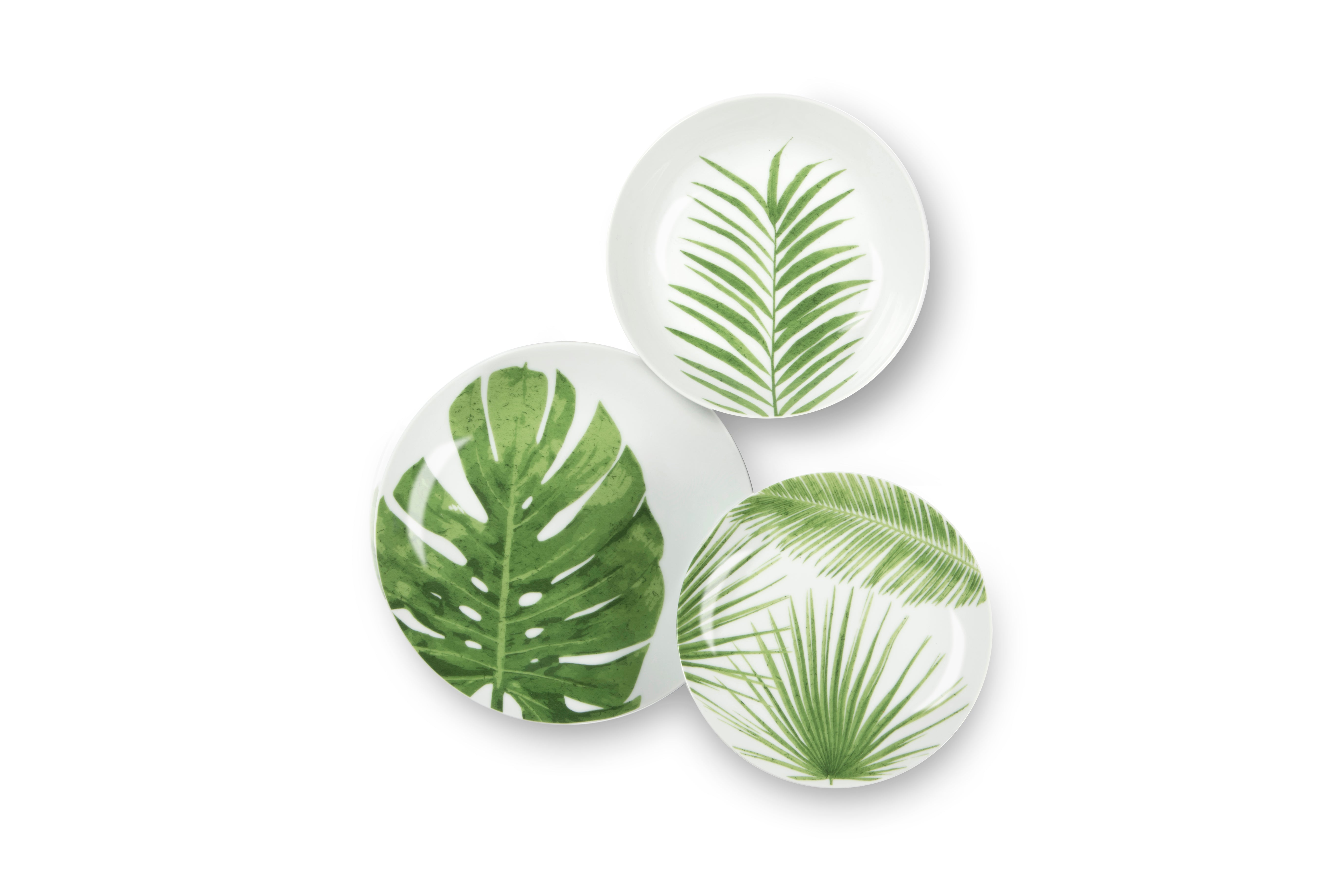 Foliage Dinner Set - 18-Piece Porcelain Green Leaf Design