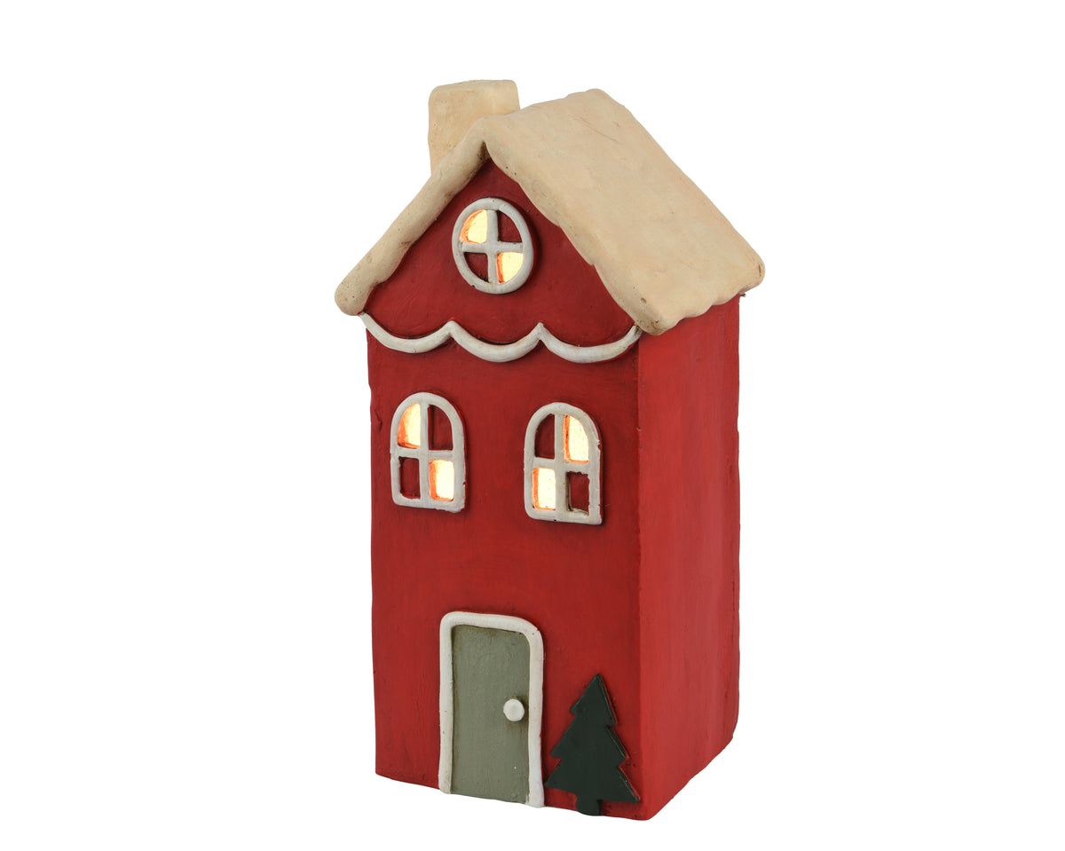 LED house magnesium steady BO indoor - red LED decorative house