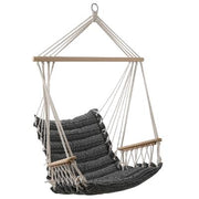 Ninja Hanging Hammock Chair - Striped Polycotton, Hardwood Bar, Outdoor