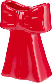 Ribbon Vase — Dolomite Bow-Shaped Decorative Tabletop Vase, 13 cm