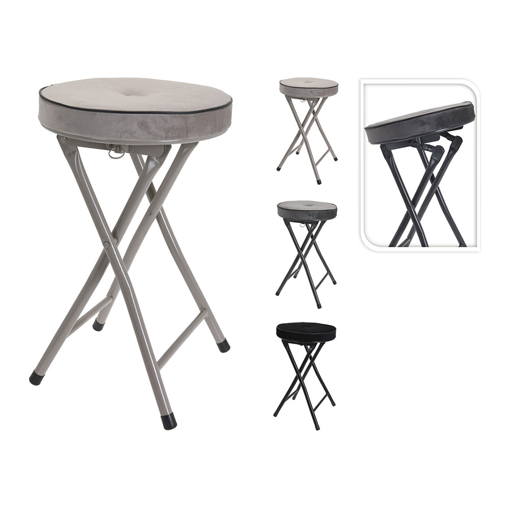 Folding Stool with High Pillow, Velvet Cover