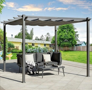 Barbados Terraza Outdoor Pergola Metal Frame 3x3m Patio Awning