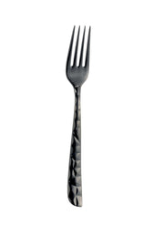Table Fork Stainless Steel Black Mirror Finish Textured Handle 20cm