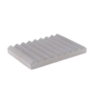 Cement Soap Dish Modern Grey Bathroom Accessory, Rectangular Ribbed Design