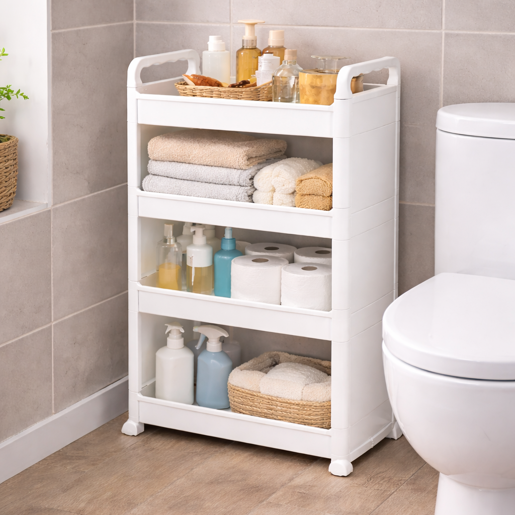 Multi-Use Rolling Storage Trolley Slim Multi-Tier 53x18x93.5 cm
