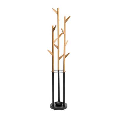 METAL/BAMBOO TREE COAT RACK