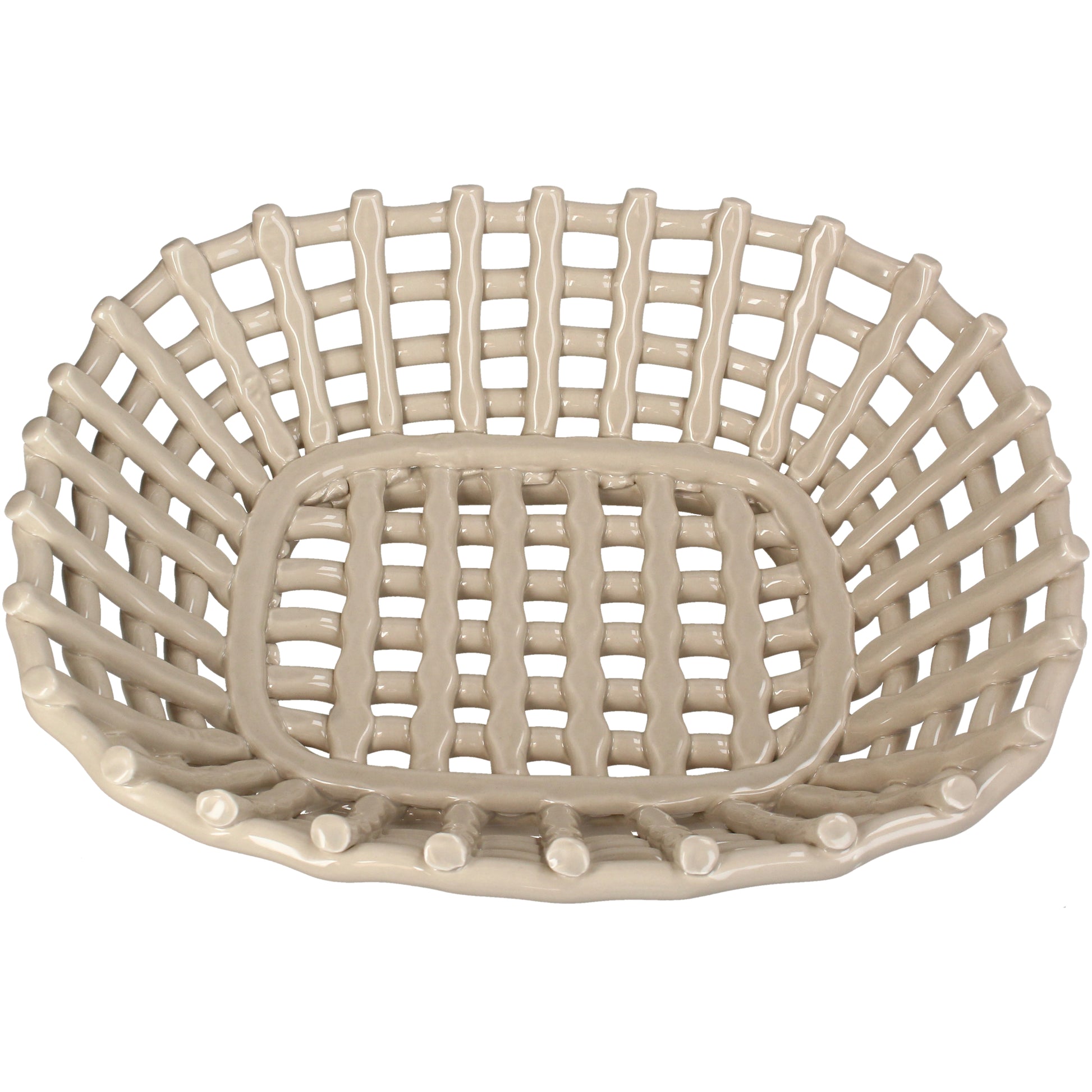 Dolomite Fruit Basket Ceramic 32.5x29.5x9 cm Ivory