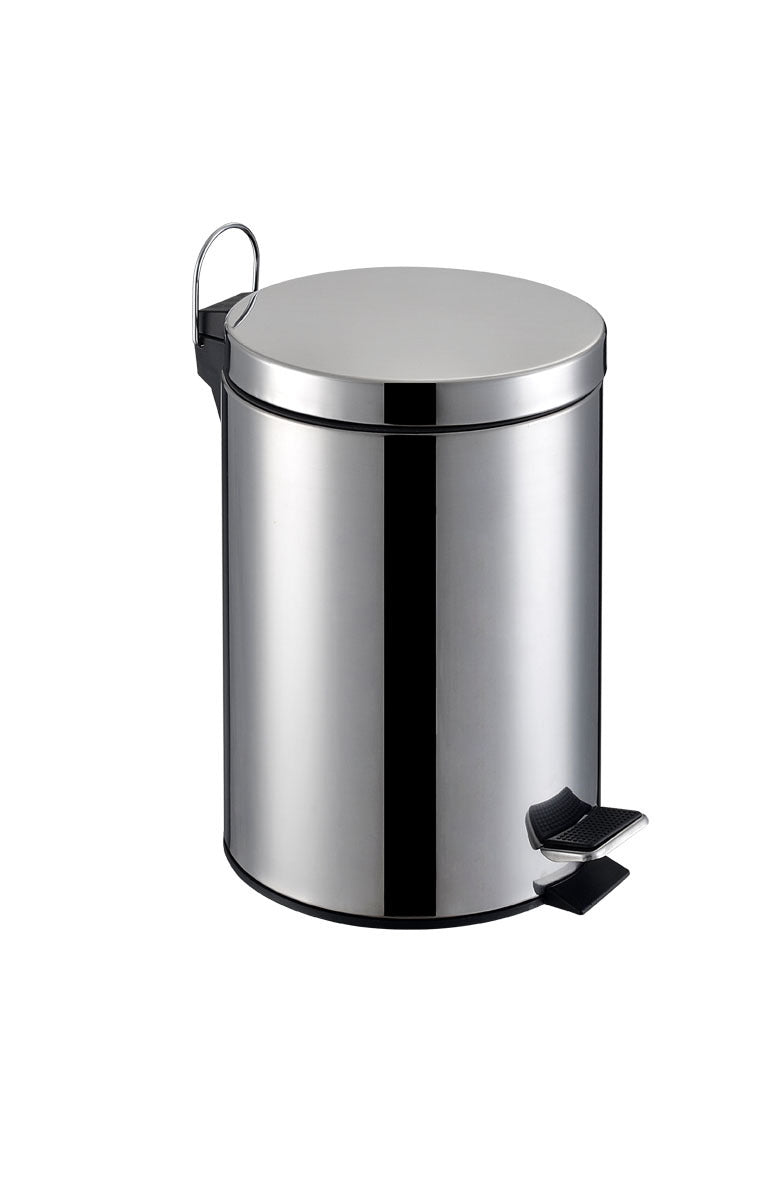 Round Pedaled Dustbin - Stainless Steel, 7L