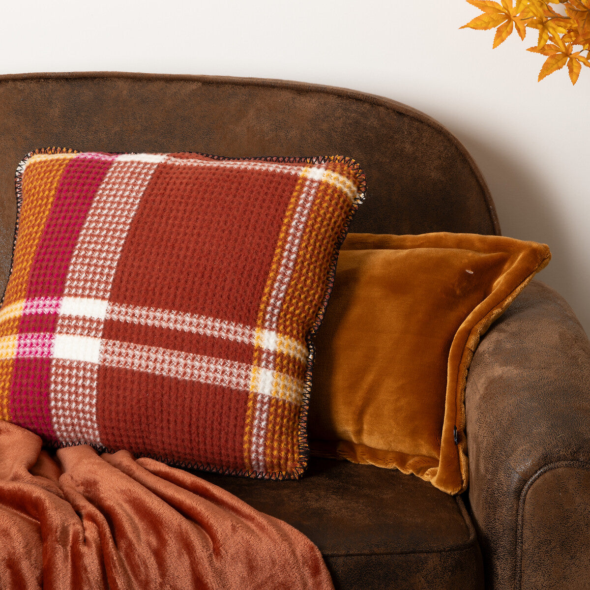 Cushion "Owen" Tartan Honeycomb Cotton
