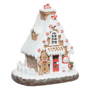 Gingerbread House Polyresin Snowy Christmas Decoration 26x20x28 cm