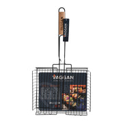 Bbq Grill Basket Non Stick with Rubber Wood Handle