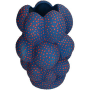 Spots Stoneware Vase Decorative Bubble Design 34 cm Blue Red
