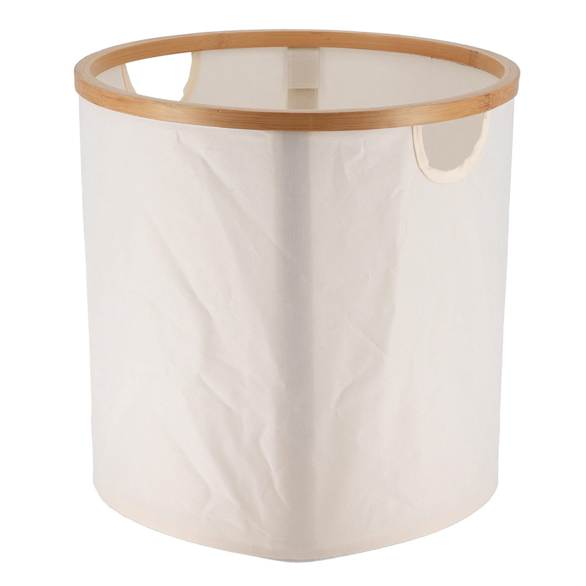 Foldable Storage Basket with Bamboo Trim, 70L Laundry Organizer