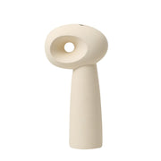 Ceramic Single Eye Bottle Vase - White Modern Decorative Accent