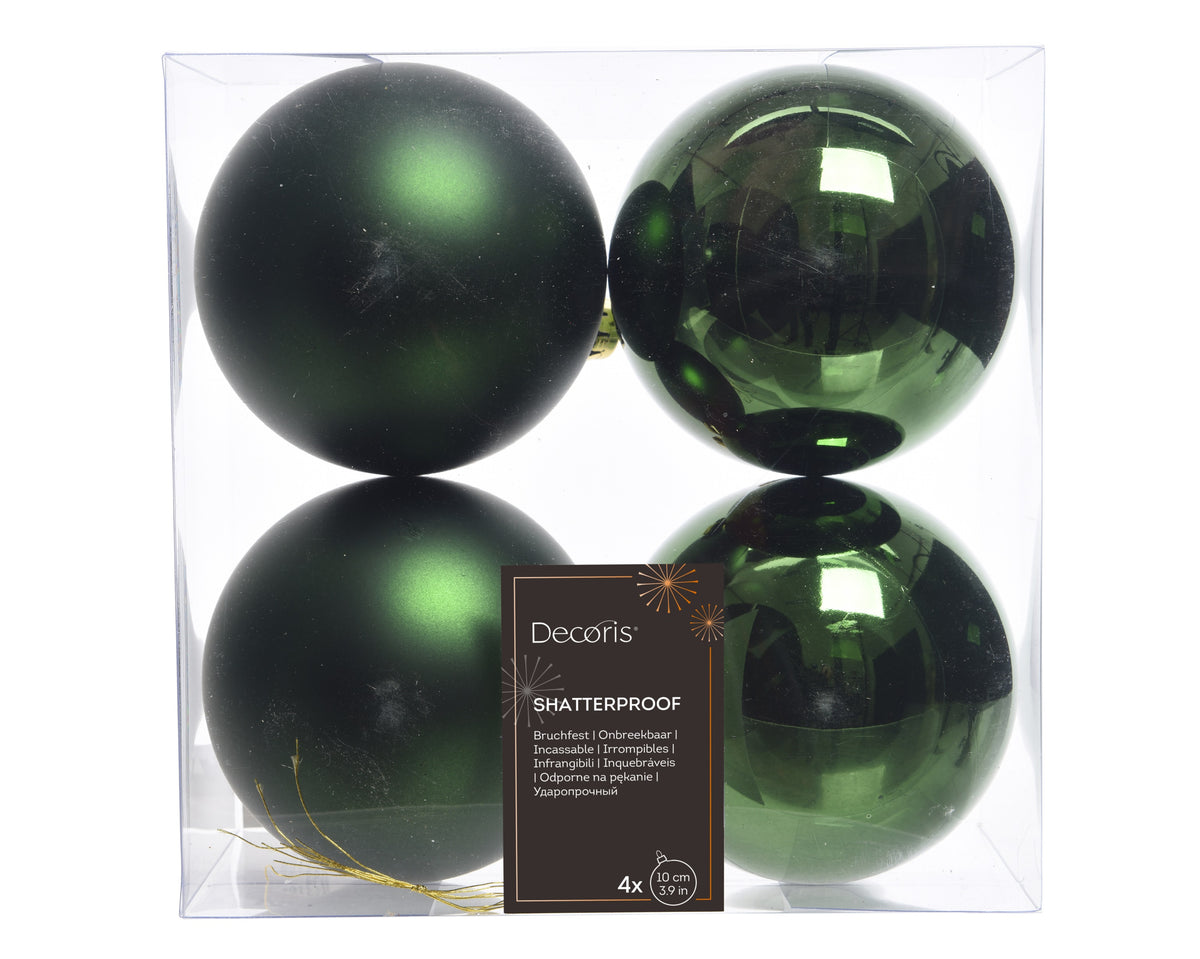 Baubles polystyrene mix 4 pcs - 10cm Shatterproof Christmas Balls
