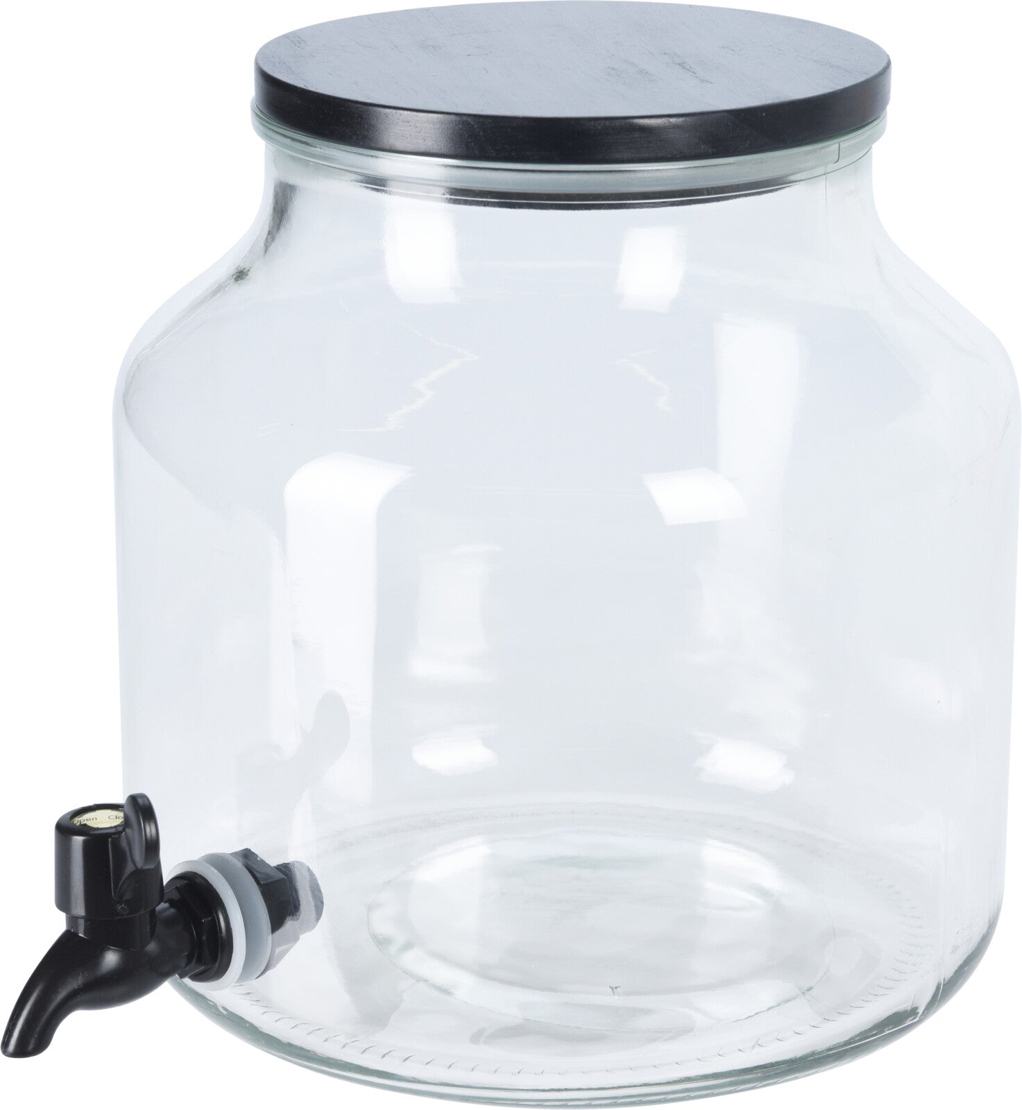Beverage Dispenser Glass - 5.2L with Faucet and Beech Lid