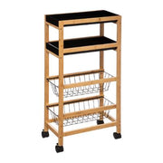 Black Bamboo Trolley with Removable Tray