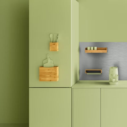 Bamboo Magnetic Organizer Rack for Fridge