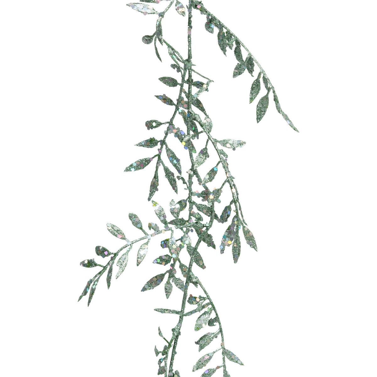 Leaf Garland 1.80 m Green - Glitter Leaf Christmas Garland