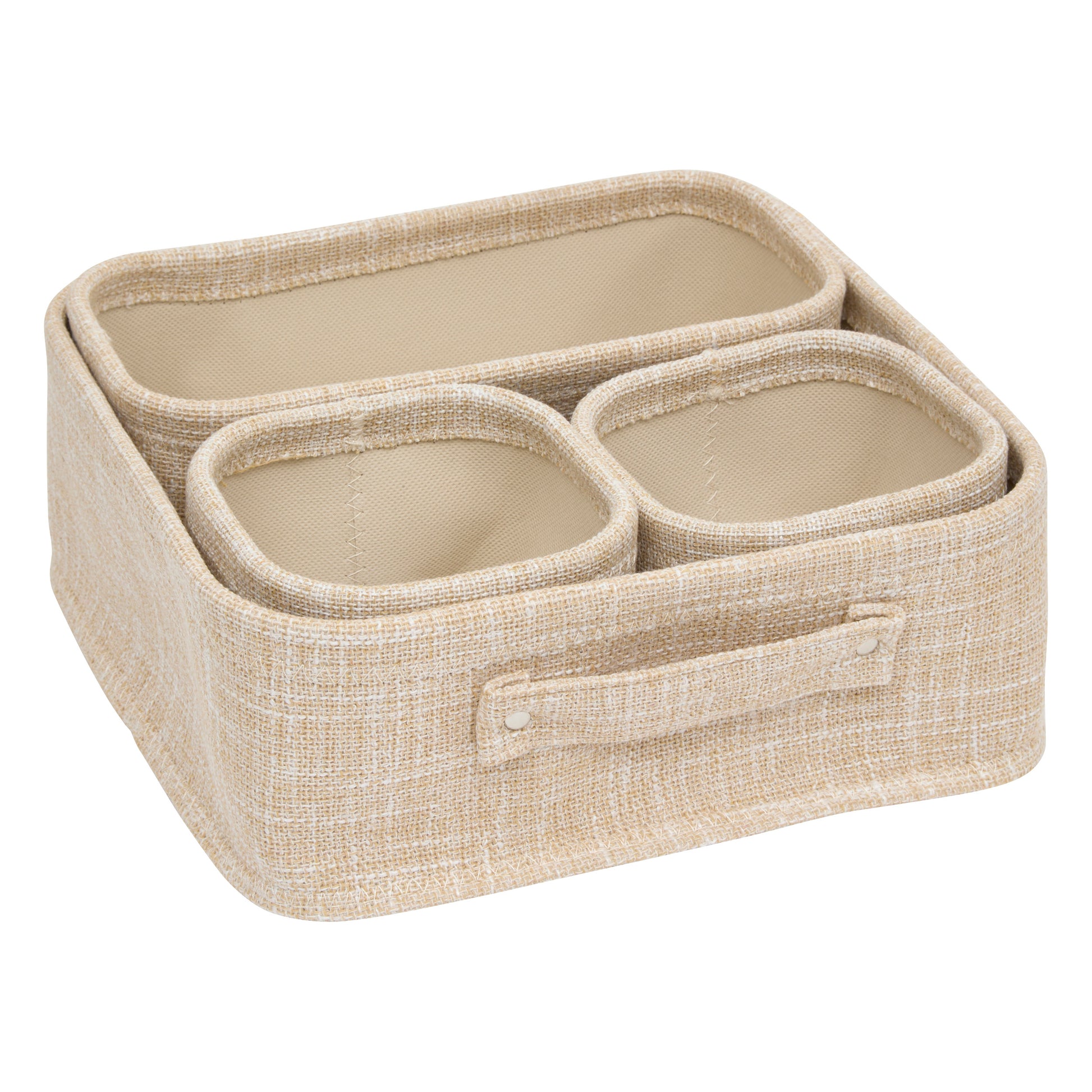 Set of 4 polyester sneakers, beige - Storage Baskets Set for Home