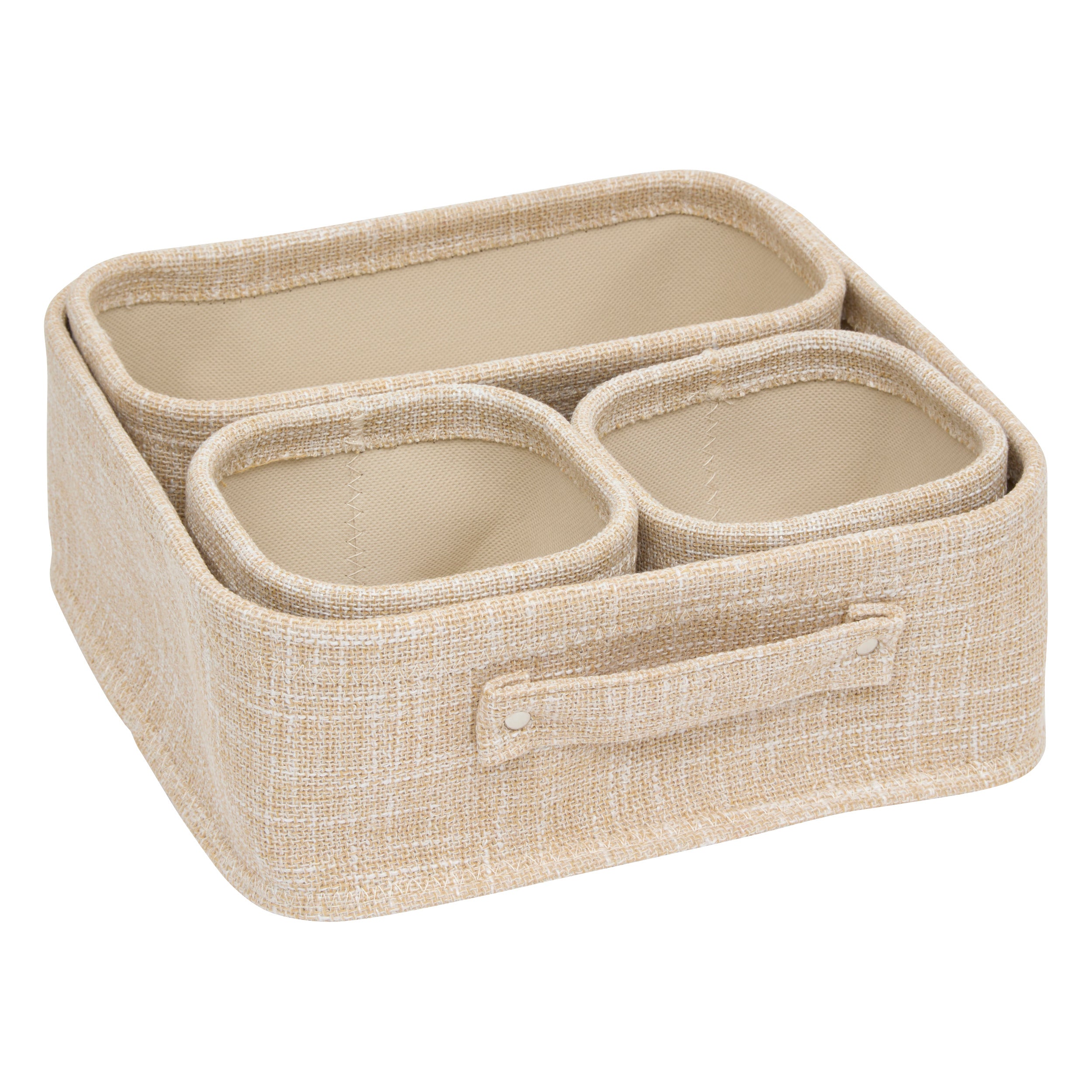 Set of 4 polyester sneakers, beige - Storage Baskets Set for Home