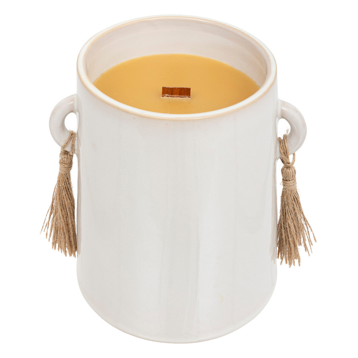 Soleya Scented Candle with Wooden Wick and Stoneware Container