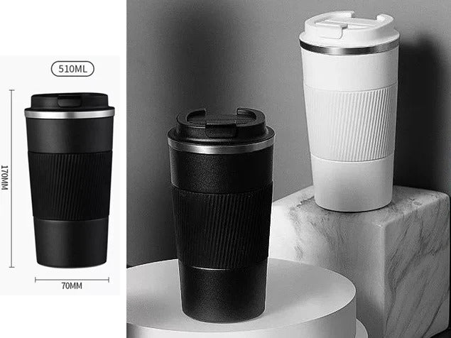 Black Stainless Steel Vacuum Travel Mug 500ml