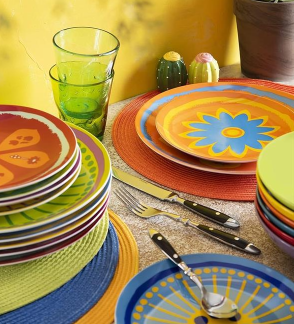 Spring Dinner Set 18 Pcs Colorful Floral Porcelain And Stoneware Tableware