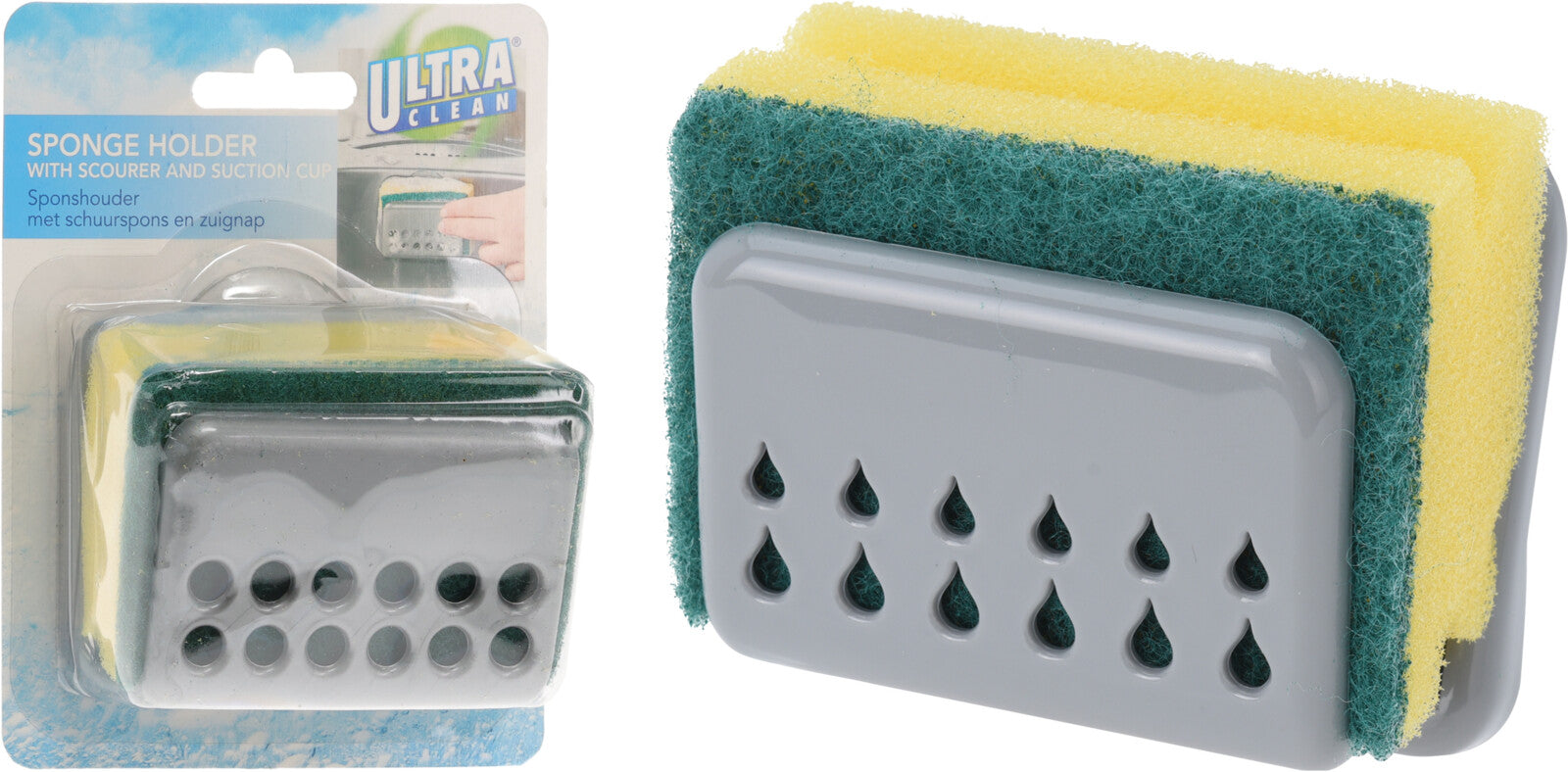 Sponge with Holder and Suction Cup