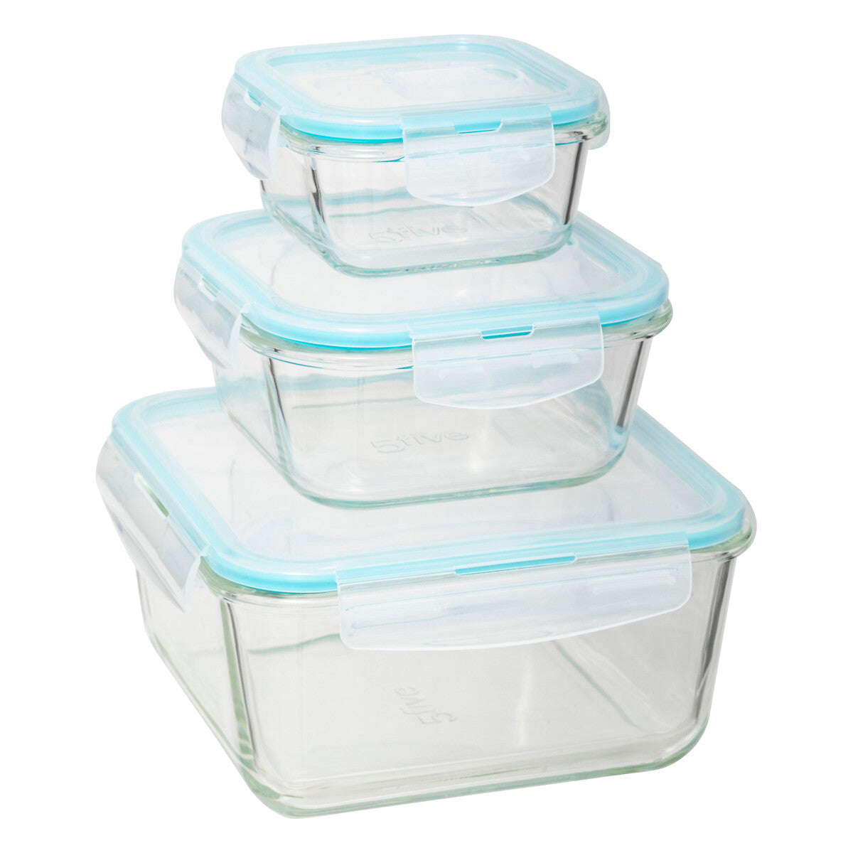3-Piece Large Square Glass Storage Box Set