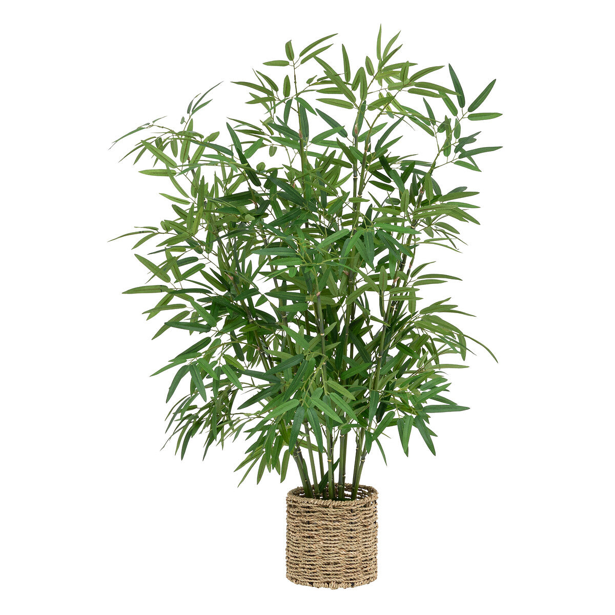 Artificial Bamboo in Straw Woven Pot