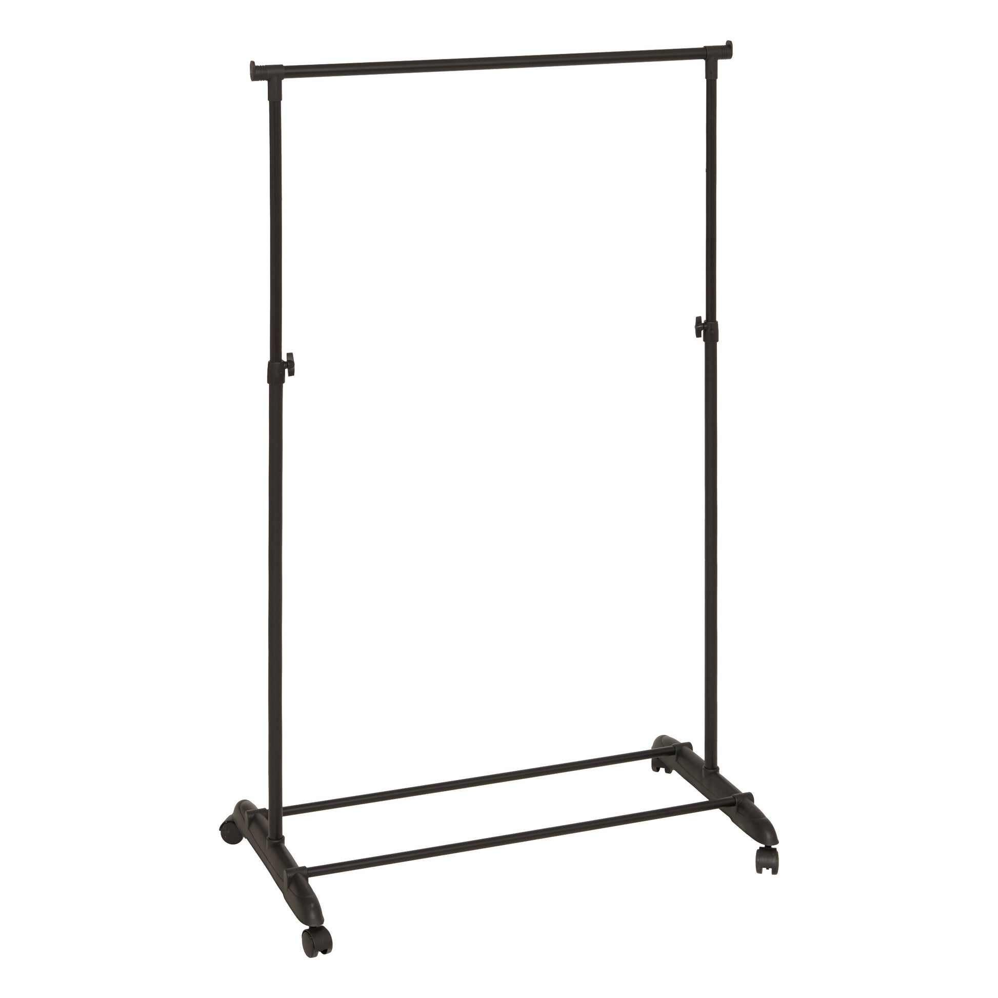 Pan entry-level single clothes rail - Adjustable Steel Rail with Wheels