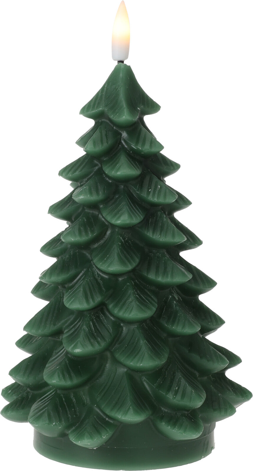 LED Candle Tree — Warm White LED Wick, Battery Timer, 11x11x17 cm