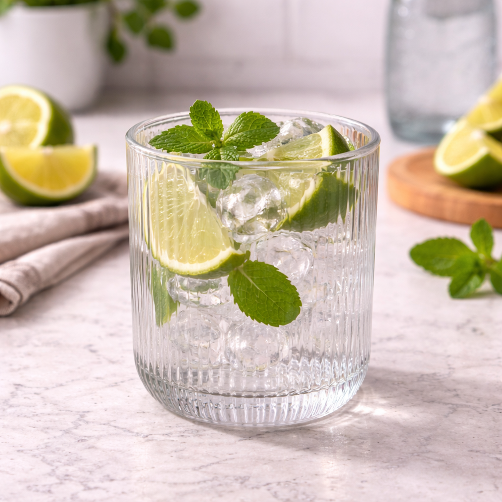 Low Ribbed Tumbler Ema 25 cl Transparent Glass - Ribbed Drink Glass