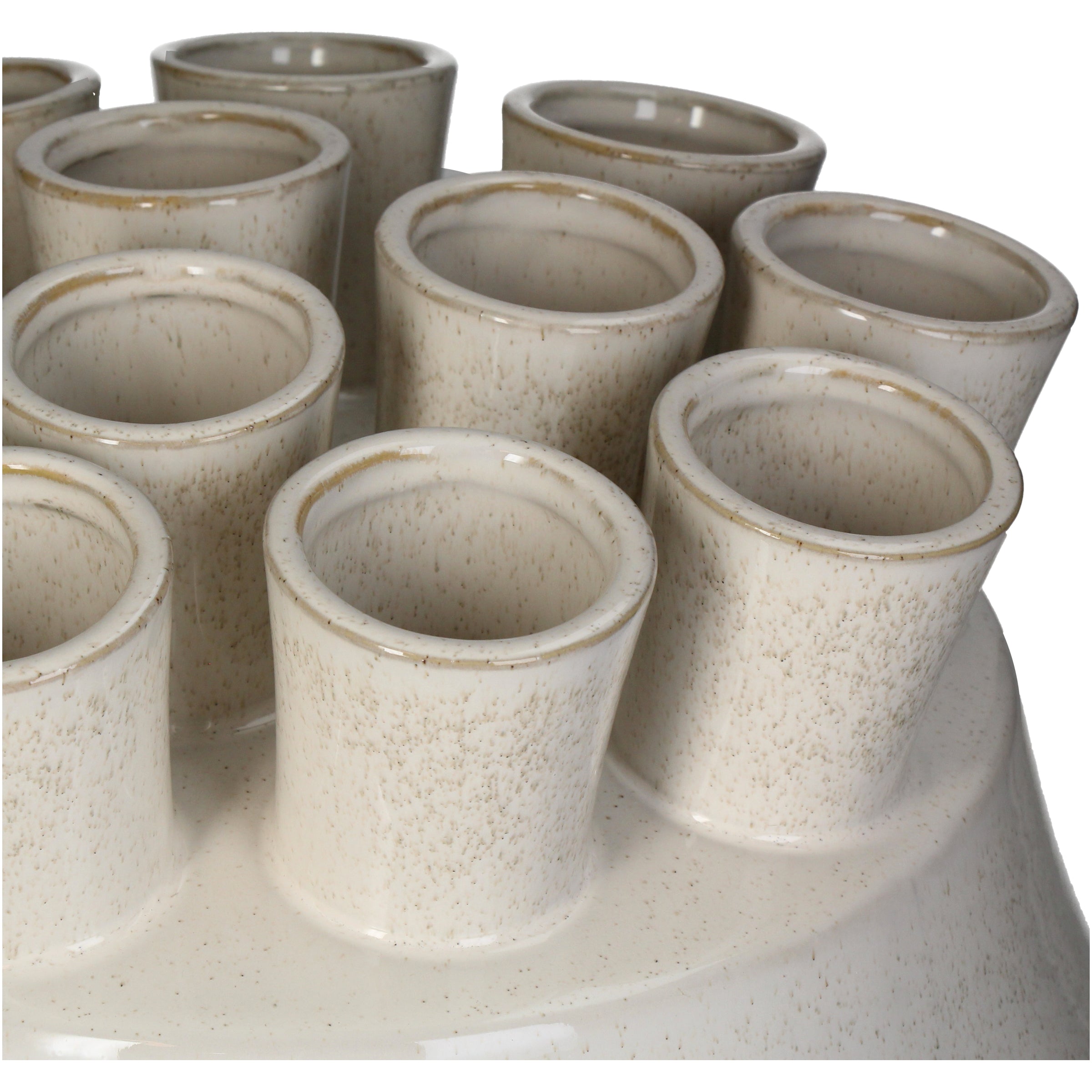 Vase Tube Stoneware White Modern Decorative Accent
