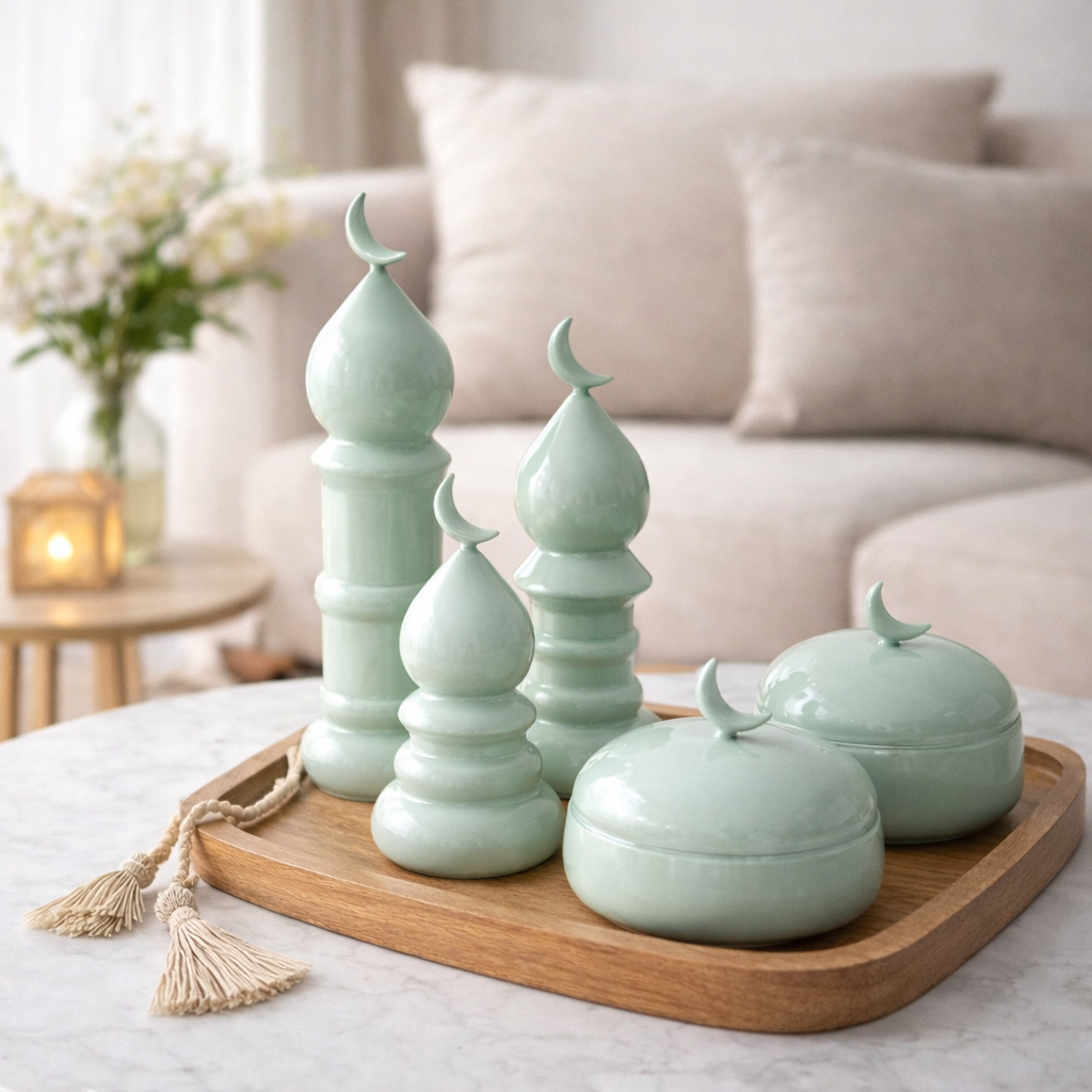 Frosted Pebbles Mosque Minerat Glass Decorative