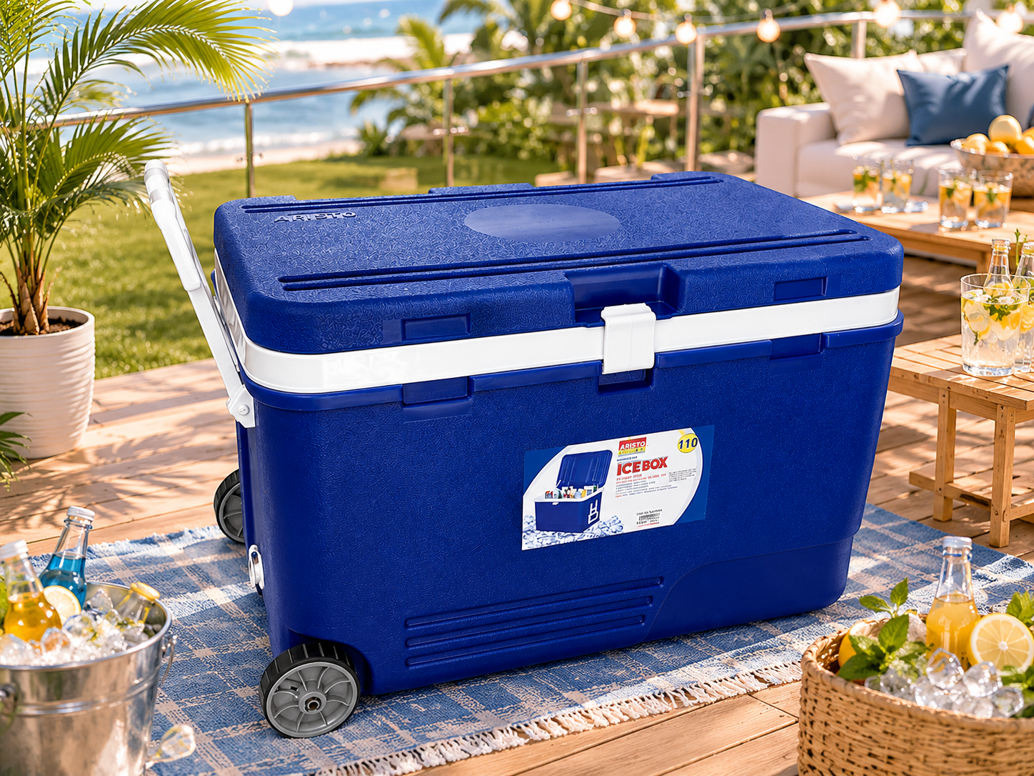 110L Heavy-Duty Cooler Box – Spacious & Portable Outdoor Ice Box