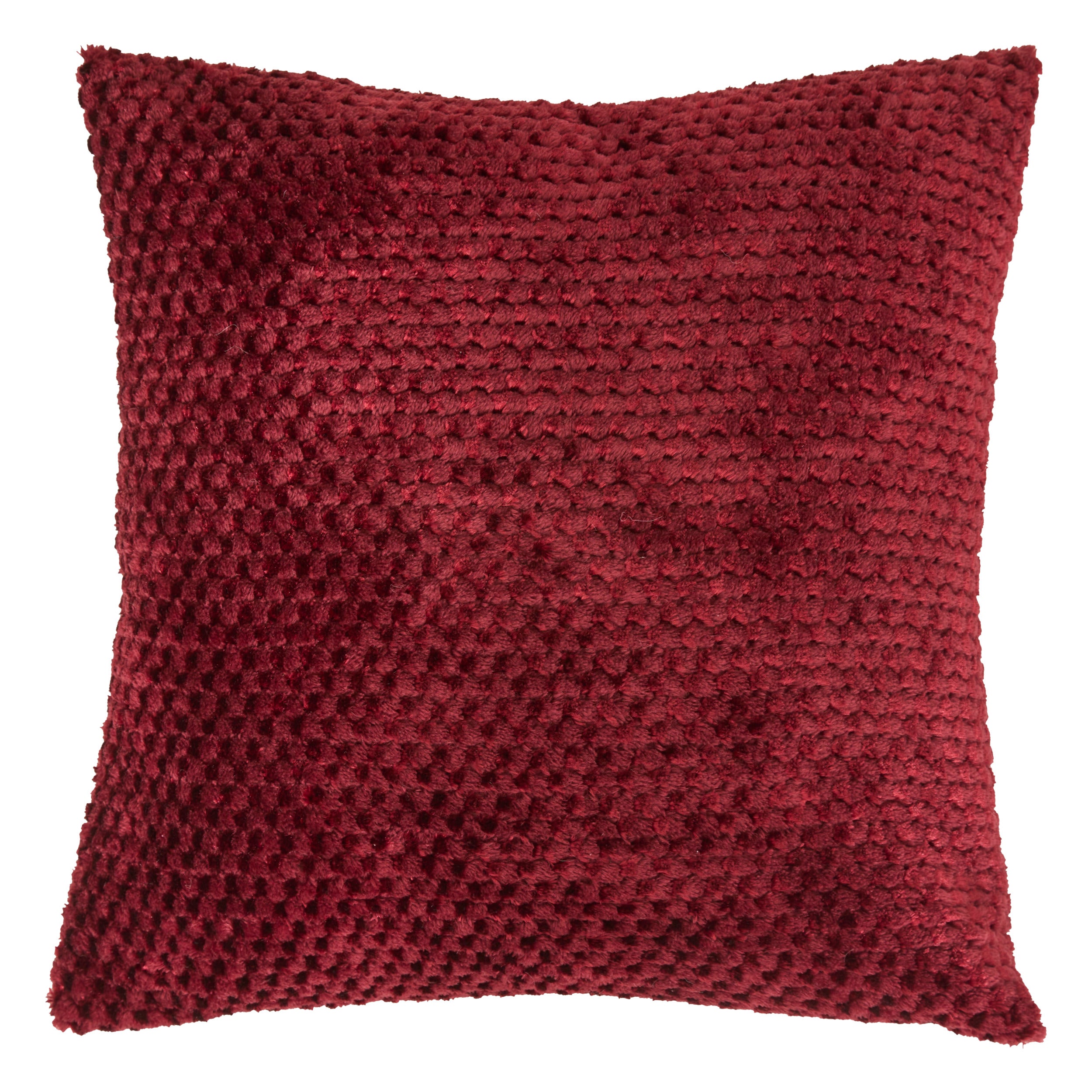 Lyno Cushion - 40 x 40 cm Burgundy Jacquard Flannel, OEKO-TEX
